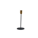 Metal Candle Stick Holders - Black and Brass - Set of 2