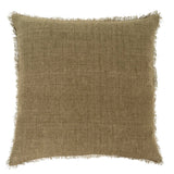 Classic linen pillow is updated with a frayed edge, making them beautiful standalone cushions or backdrops for layering. Complete with a premium feather down filler for fabulous fluff factor and comfort you'll want to sink your head into.  browny seaweed colour