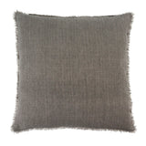 Classic linen pillow is updated with a frayed edge, making them beautiful standalone cushions or backdrops for layering. Complete with a premium feather down filler for fabulous fluff factor and comfort you'll want to sink your head into. medium grey colour