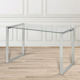 2. "Sturdy David Silver Desk - Ideal for Work or Study"