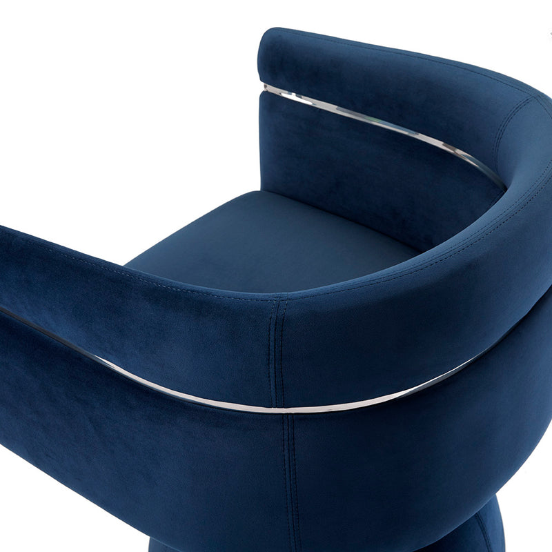 5. "Obi Blue Velvet Chair - Relax in Style and Sophistication"