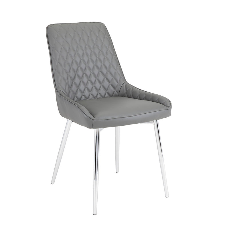 1. "Emily Dining Chair: Grey Leatherette - Sleek and modern design"