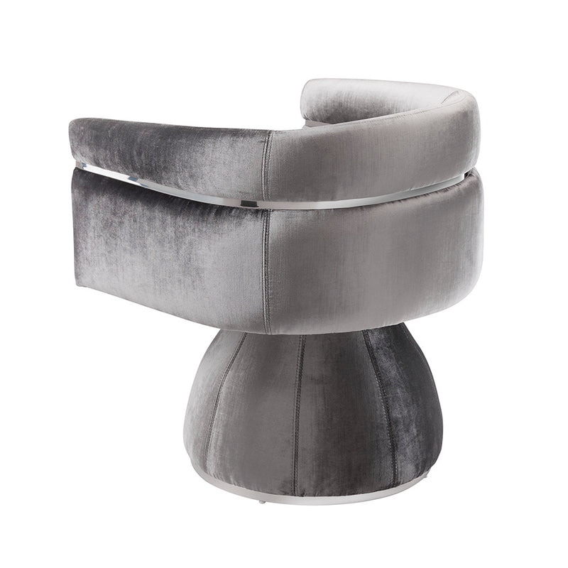 6. "Obi Charcoal Velvet Chair with sturdy construction - Ensures durability"