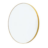 "Stylish Wall Mirror: Brushed Gold Finish - Enhance Your Home Decor"