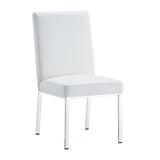 1. "Riley Dining Chair: White Leatherette - Sleek and modern design for contemporary dining spaces"