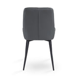 5. "Emily Black Dining Chair: Dark Grey Leatherette - Perfect blend of comfort and style for your dining area"