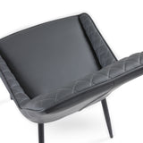 9. "Emily Black Dining Chair: Dark Grey Leatherette - Create a modern and inviting atmosphere in your dining room"