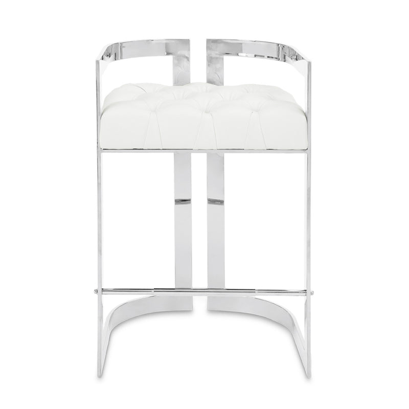 3. "Stylish and durable Majestic Counter Chair: White Leatherette for contemporary interiors"