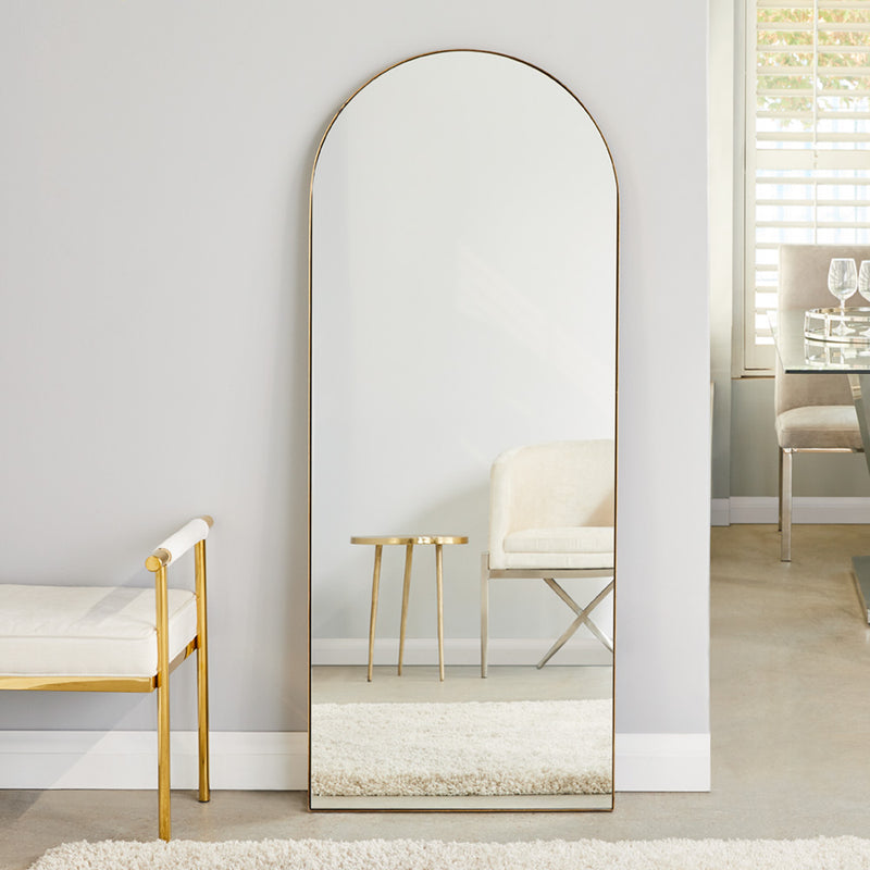 1. "Philip Floor Mirror: Gold Frame - Elegant and Versatile Home Decor"