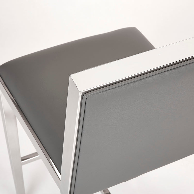 7. "Emario Counter Chair in Grey Leatherette - Add a touch of elegance and comfort to your counter area"