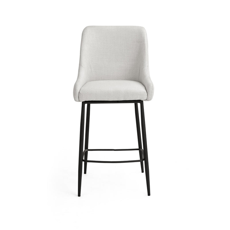 7. "Victoria Counter Stool: Light Grey Linen - Easy to clean and maintain"