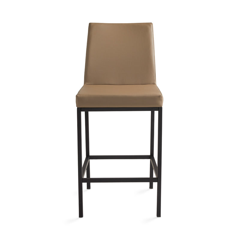 8. "Premium Havana Black Base Counter Chair: Taupe Leatherette - Luxurious seating option"