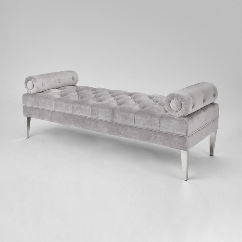 1. "Prado Bench: Grey Velvet - Luxurious and Comfortable Seating Solution"