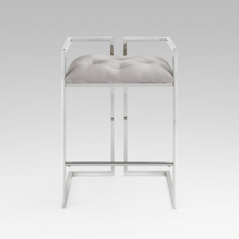 3. "Shop the Coralie Counter Stool: Silver Satin - Contemporary Design for Modern Interiors"