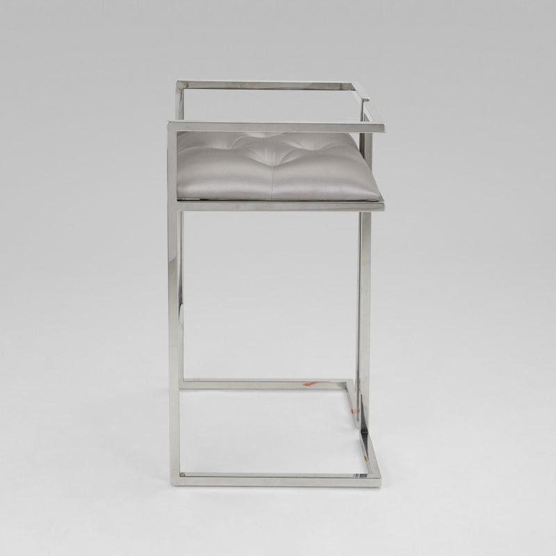 2. "Silver Satin Coralie Counter Stool - Stylish and Comfortable Kitchen Seating"