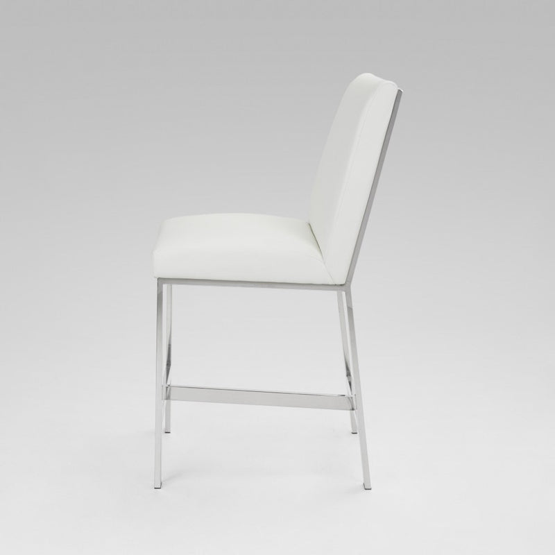 5. "Emiliano Counter Chair: White Leatherette - Enhance your dining experience"