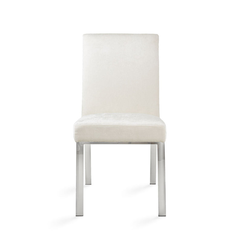 5. "Emiliano Dining Chair: Ivory Fabric - Contemporary design with plush cushioning for ultimate comfort"