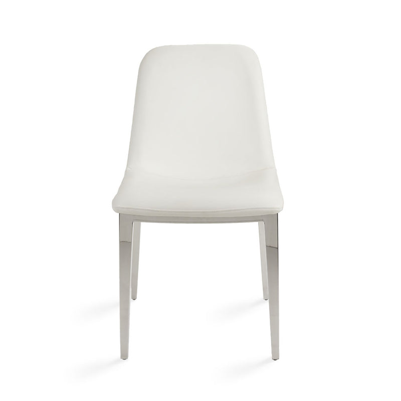 5. "Minos Dining Chair: White Leatherette - Enhance your dining experience"
