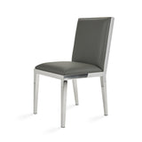 3. "Emario Dining Chair in Grey Leatherette - Perfect addition to any dining space"