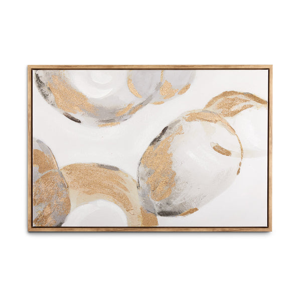 1. "Elegant white and gold wall art for modern interiors"