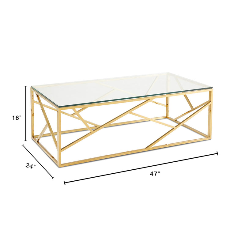 7. "Versatile Carole Gold Coffee Table suitable for both formal and casual settings"