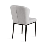 9. "Shell Dining Chair: Grey Linen - Superior comfort and support"