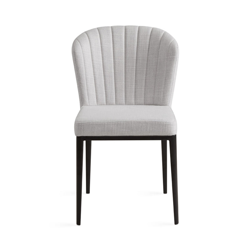 6. "Grey Linen Shell Dining Chair - Elegant and durable construction"