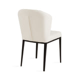 8. "Ivory Linen Shell Dining Chair - Versatile seating option for various occasions"