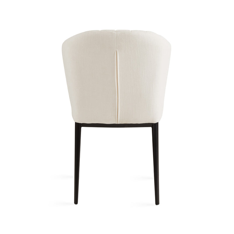 7. "Shell Dining Chair: Ivory Linen - Contemporary design with a touch of sophistication"