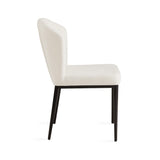 3. "Medium-sized Ivory Linen Shell Dining Chair - Perfect blend of style and comfort"