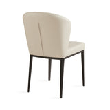 9. "Shell Dining Chair: Taupe Leatherette - Ergonomic design for maximum comfort"