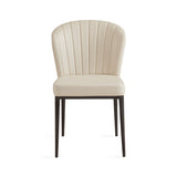 6. "Taupe Leatherette Shell Chair - Add a touch of sophistication to your dining area"