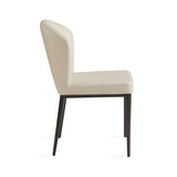 3. "Shell Dining Chair in Taupe Leatherette - Enhance your dining space"