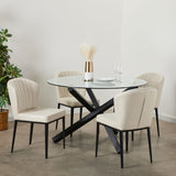 11. "Shell Dining Chair in Taupe Leatherette - High-quality craftsmanship for long-lasting use"