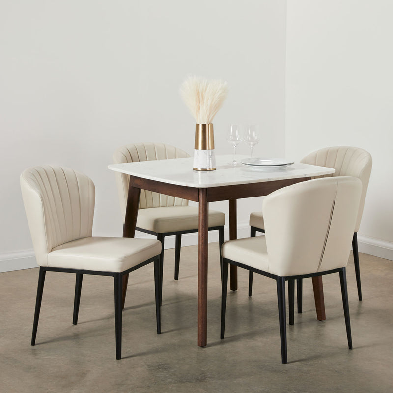 10. "Taupe Leatherette Shell Chair - Enhance your dining experience with style"