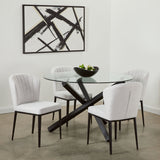 11. "Shell Dining Chair in Grey Linen - Create a stylish and inviting dining area"