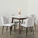 10. "Grey Linen Shell Dining Chair - Easy to clean and maintain"