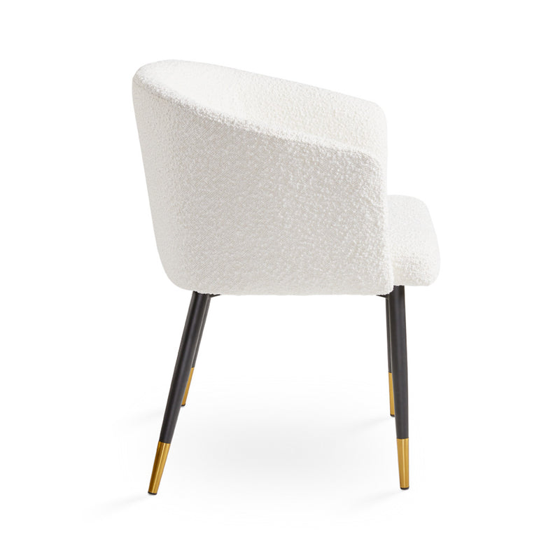 3. "Medium-Sized Jordan Dining Chair: Boucle Fabric - Perfect for Modern Interiors"