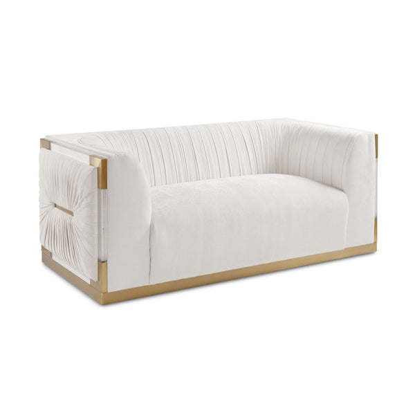 1. "Paloma Gold Loveseat in Contessa Vanilla - Elegant and Luxurious Design"