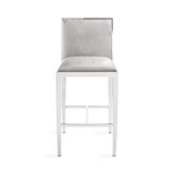 6. "Grey Velvet Emario Counter Chair - Ideal seating solution for both residential and commercial spaces"