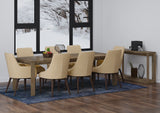 7. "Contemporary beige Fritz Arm Dining Chair for a sophisticated look"
