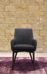 8. "Fritz Arm Dining Chair - Dark Grey featuring a sleek and minimalist design"