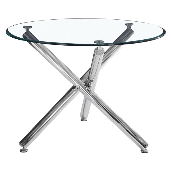 1. "Solara II Round Dining Table in Chrome - Sleek and modern design for contemporary dining spaces"