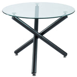 1. "Suzette Round Dining Table in Black - Elegant and versatile centerpiece for your dining room"