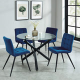 2. "Black Suzette Round Dining Table - Stylish and functional addition to any home decor"