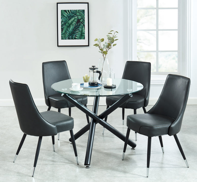 6. "Suzette Round Table in Black - Ideal for small spaces and apartment living"