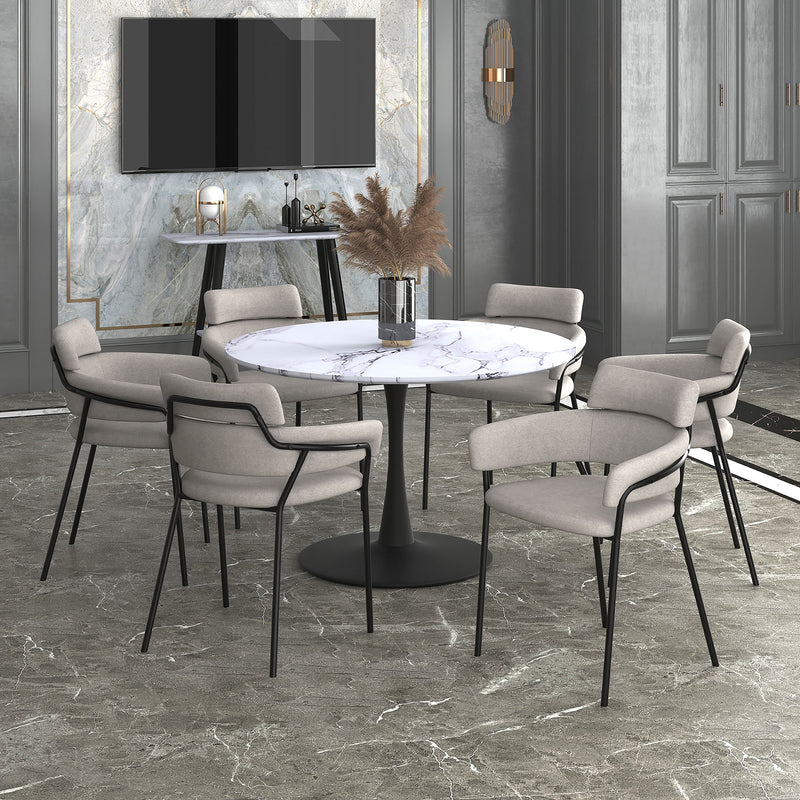 7. "Zilo 48" Round Dining Table - Ideal for Small to Medium-sized Dining Areas"