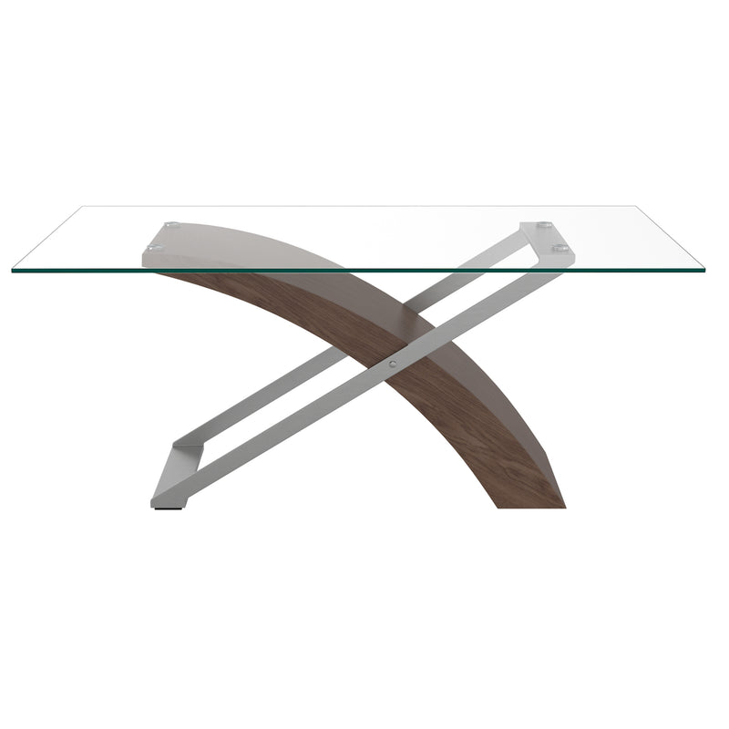 3. "Rectangular dining table in walnut - Crafted with high-quality materials for durability"