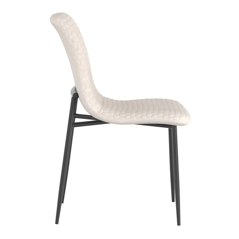 4. "Beige Fabric and Black Brixx Dining Chair, Set of 2 - Add a touch of sophistication to your dining room"