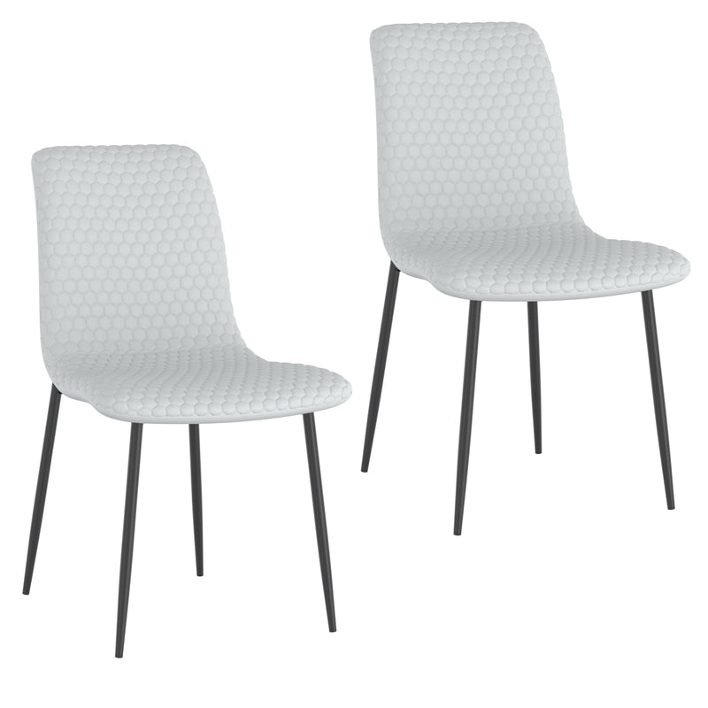 7. "Brixx Dining Chair Set - Light Grey Faux Leather - Sturdy and Durable"